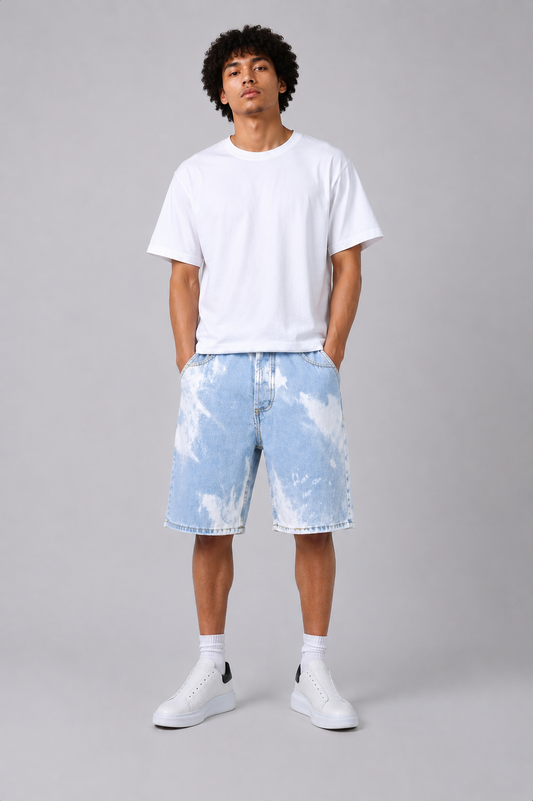 Bleched Denim Short