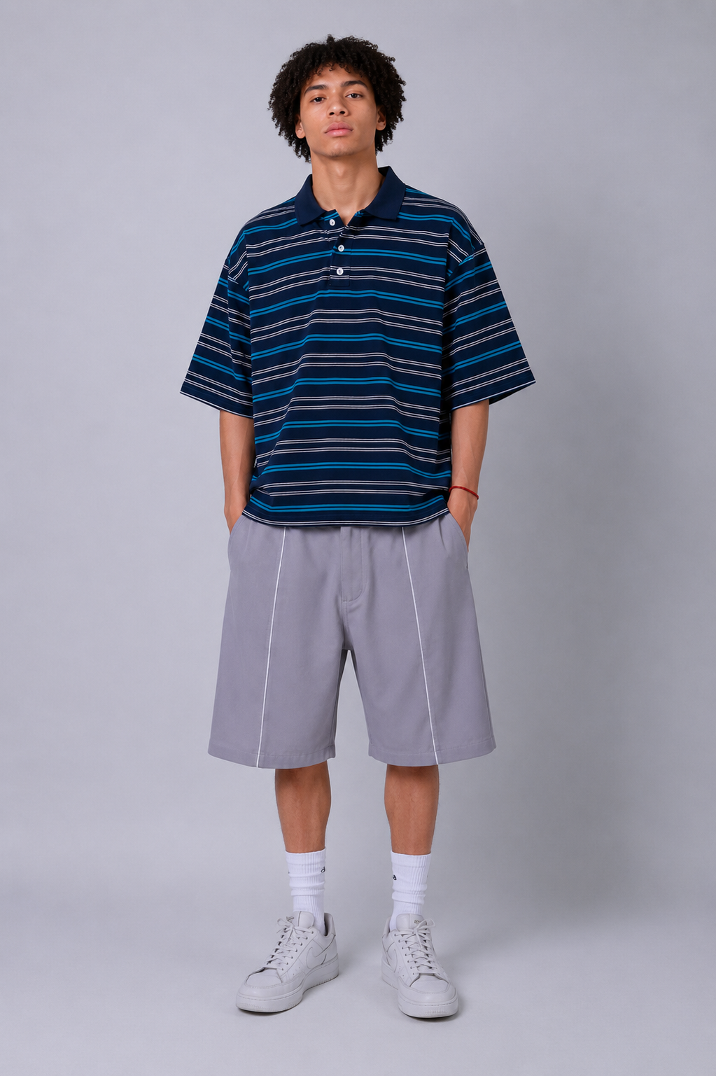 Midnight Striped Polo
